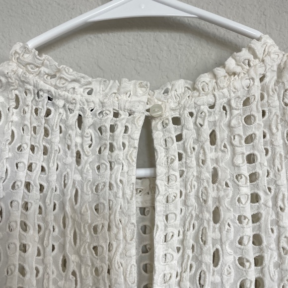 Madewell Eyelet Ruffle Sleeve Pintuck Dress Size XS - Picture 4 of 10